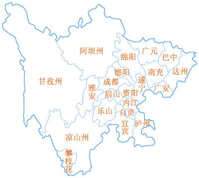 中国各省轮廓黑白图