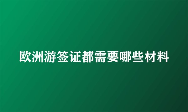 欧洲游签证都需要哪些材料
