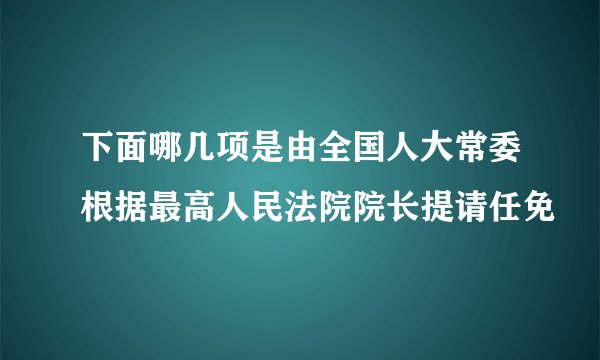 下面哪几项是由全国人大常委根据最高人民法院院长提请任免