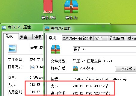 我把文件压缩后为什么大小没变啊