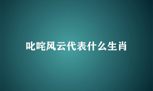 叱咤风云代表什么生肖