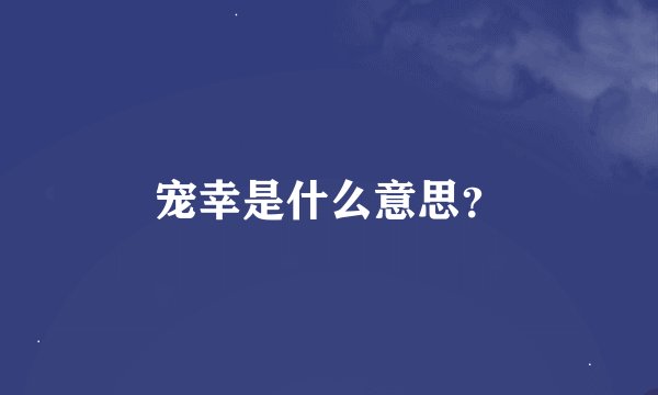 宠幸是什么意思？