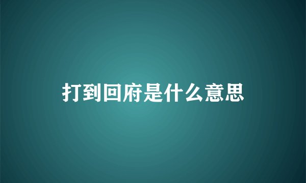 打到回府是什么意思