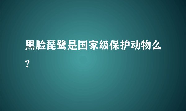 黑脸琵鹭是国家级保护动物么?