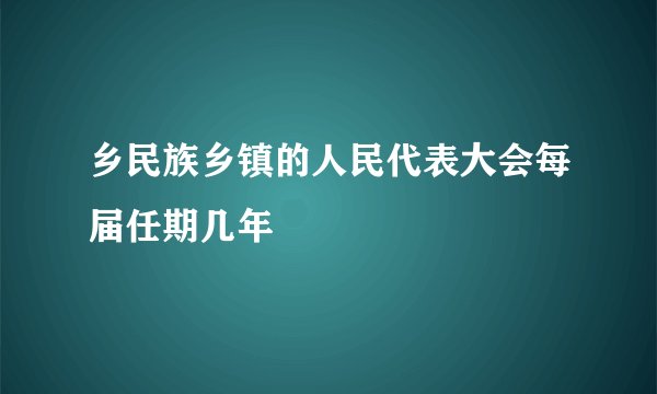 乡民族乡镇的人民代表大会每届任期几年